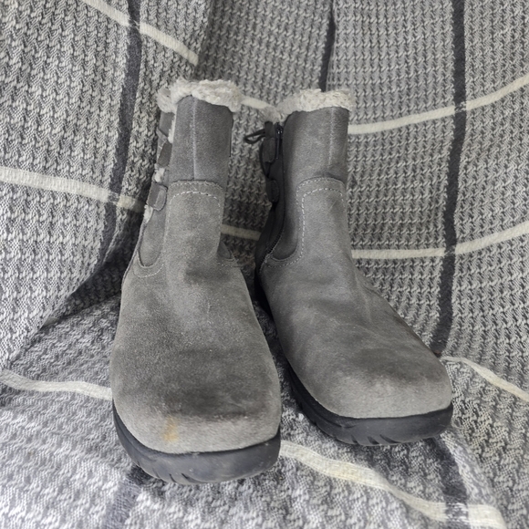 Bass Shannon Tie Back Short Black Leather Boots Sz 7 - Picture 4 of 8